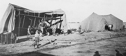 RFC portable tent hangars at Rabegh, in the Hejaz.