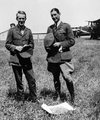 T.E. Lawrence and Capt T. Henderson at Foggia Aerodrome