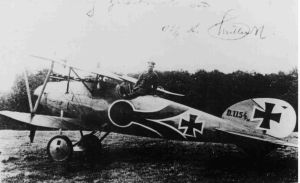 Picture of Muller in one of his Albatros aeroplanes.