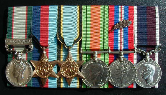 A photograph of his medal group