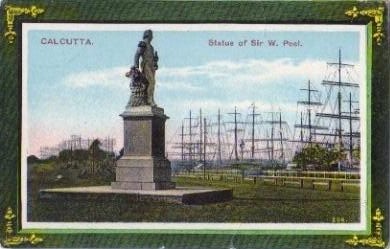 Postcard depicting Peel's statue in Calcutta